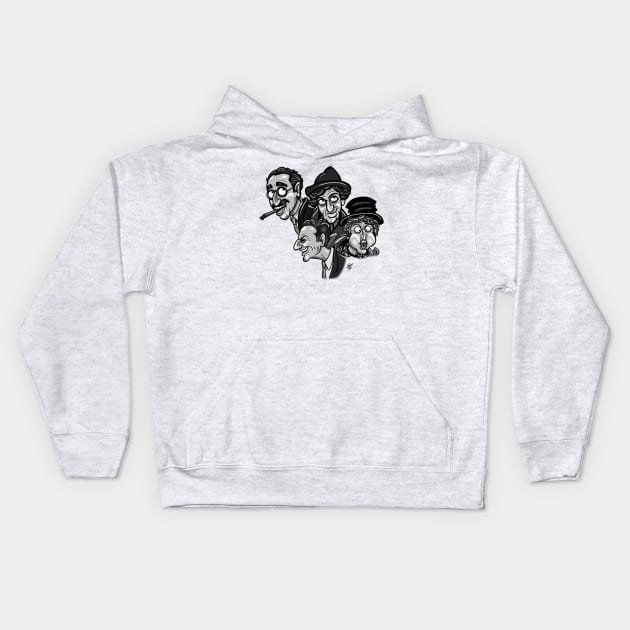 The 4 Marx Brothers Kids Hoodie by UzzyWorks